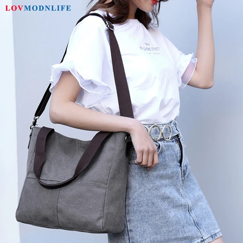 

Fashion Messenger Crossbody Bags For Women 2019 Casual Tote Korean Style Female Shoulder Bag Big Canvas White Ladies Hand Bags