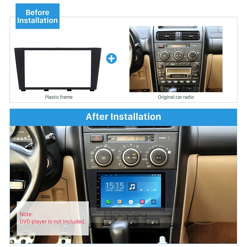

Harfey 2Din Fascia Plate Dash Panel Refitting Kit For 1995-2006 Lexus IS200 IS300 Toyota Altezza Car GPS Autoradio Stereo Cover