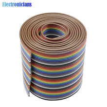 1M 3.3ft 40 Way 40 pin Плоский Цвет Радуга лента IDC кабель провод Радуга кабель