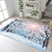 Снежный пейзаж леса ковер зимний уголок коврик для детей для дома гостиная Подушка спальня прихожая дверь пол коврики для ванной