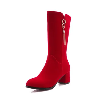 

Wedding shoe autumn/winter 2018 new fashion thick with high heel boots in the metal decoration 32-43 code 1895