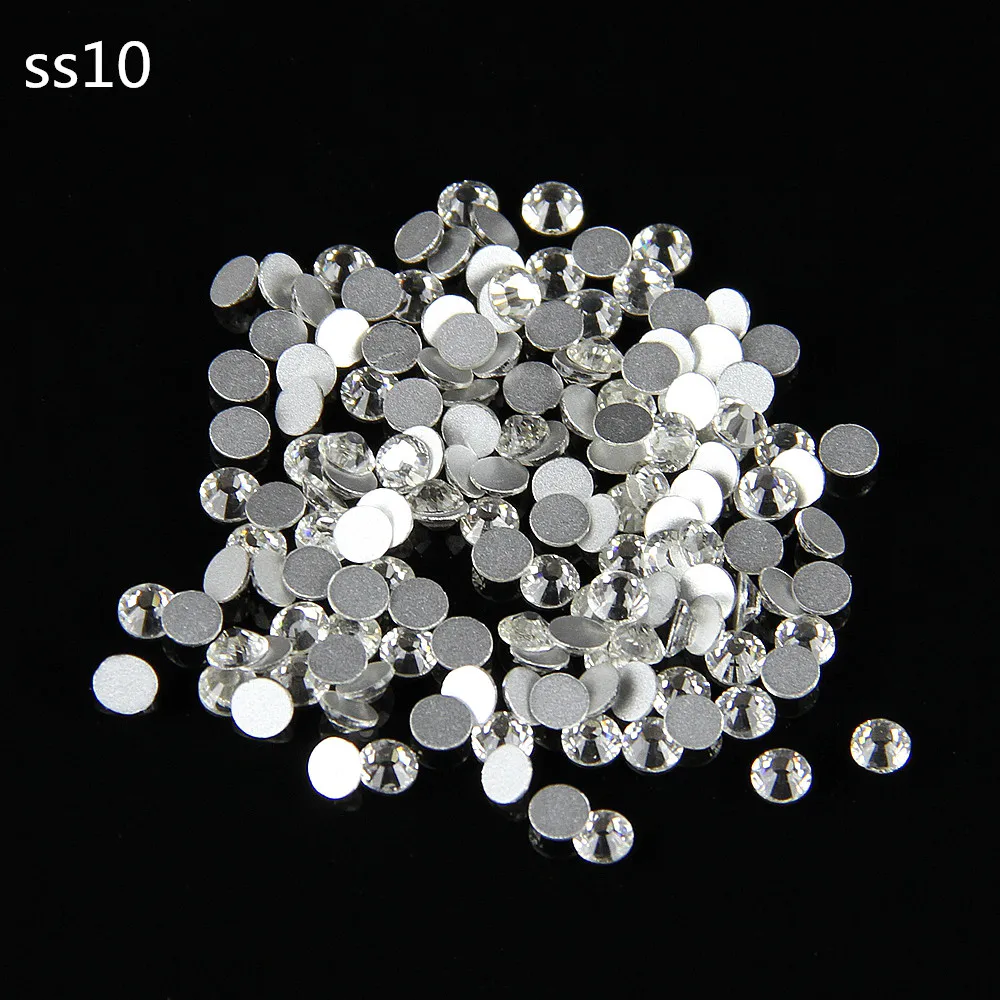 Free Shipping! 1440pcs/Lot ss10 (2.7-2.9mm) Crystal Clear Flat Back Nail Art Glue On Non Hotfix Rhinestones | Дом и сад