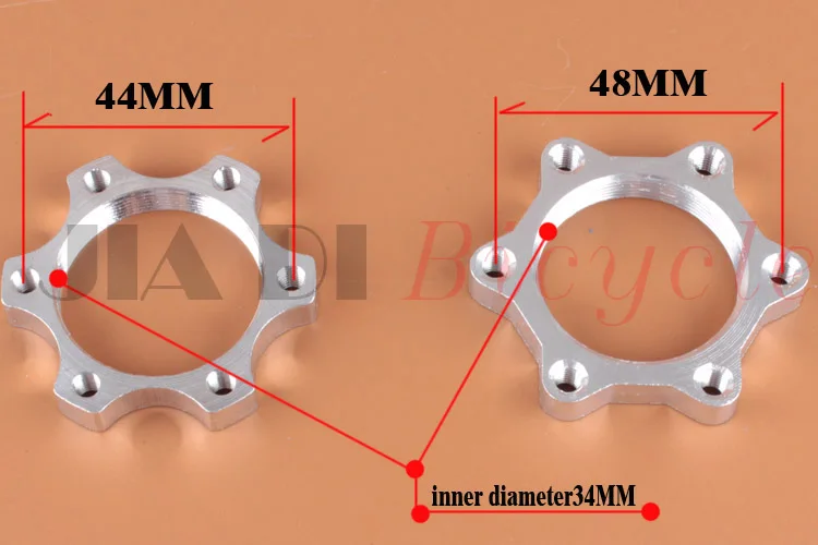 2 шт. велосипедные дисковые тормоза место для преобразования 44 мм/48 мм дисковые тормоза фланцы алюминиевый сплав замок гайка фланец резьба дисковый тормоз адаптер