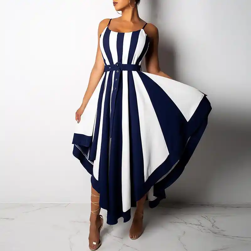 black and white striped summer dress