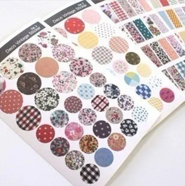 

6 pcs/lot New Vintage Deco Ver.2 paper sticker/Decorative fabric print Label/Multifunction