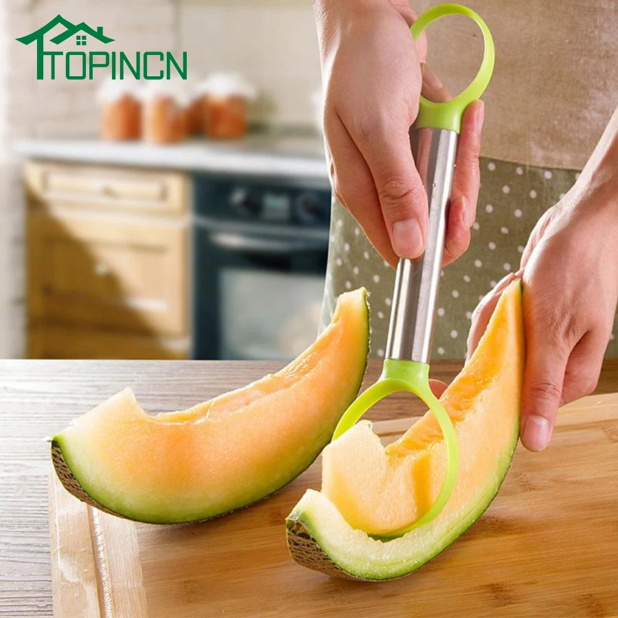 

TOPINCN 1Pc Double Head Fruit Pulp Separator Seed Remover Watermelon Fruit Corer Splitter
