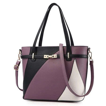 Модная женская сумка из искусственной кожи, Большая вместительная сумка на плечо, большая женская сумка-мессенджер, женские сумки через плечо - Цвет: dark purple