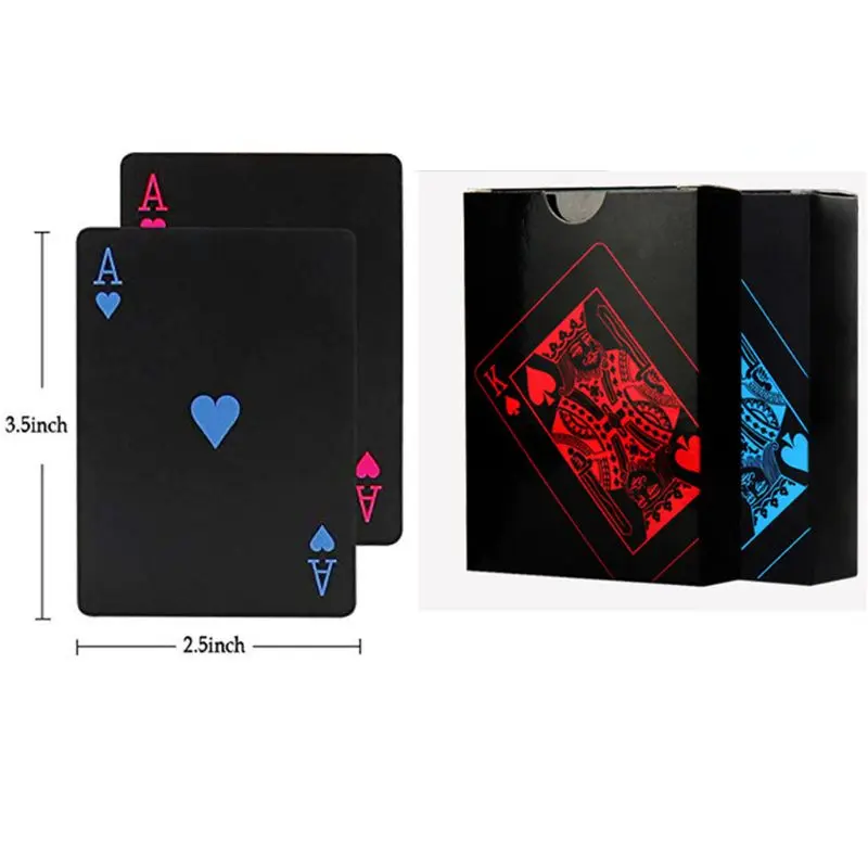 2 палубы водонепроницаемые карты для покера карты пластиковые ПВХ игральные карты идеально подходят для Вечерние игры синий + красный