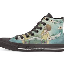 Высокие парусиновые туфли на плоской подошве; повседневные кроссовки унисекс; Прямая