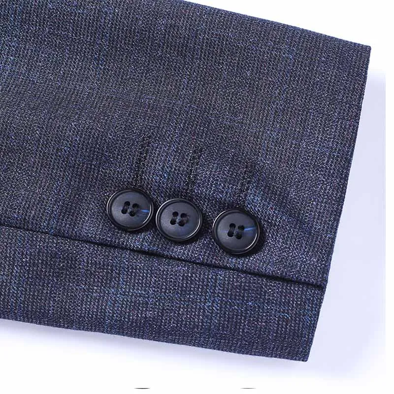 2019 Men'S Slim Blazer Quality Men'S Business Casual Single-Breasted Suit Men'S Simple Fashion Trend Wild Grid Single West