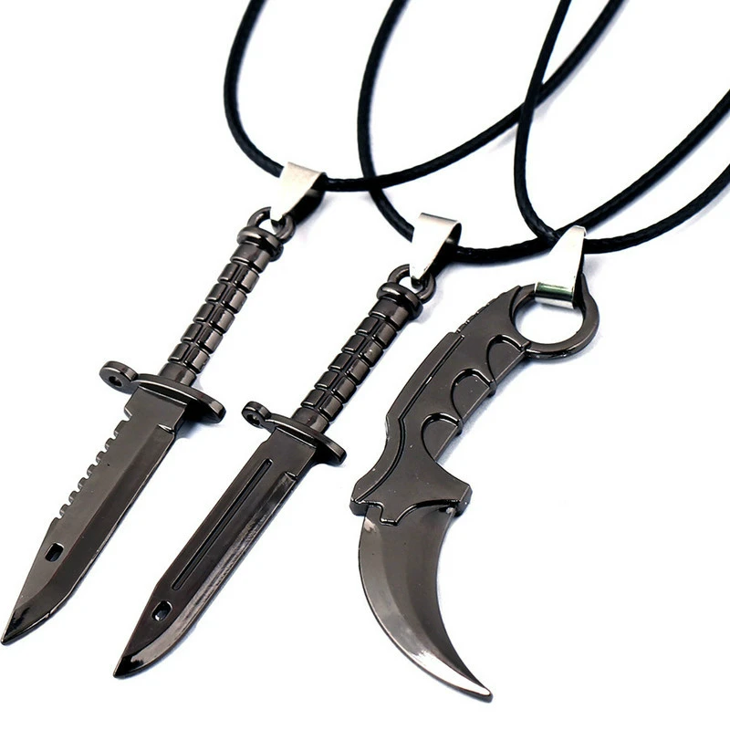 Game M9 Knife Claw Key Chains Necklace CSGO Counter Strike Peripheral Products Karambit Zinc Alloy Fashion Jewelry | Украшения и