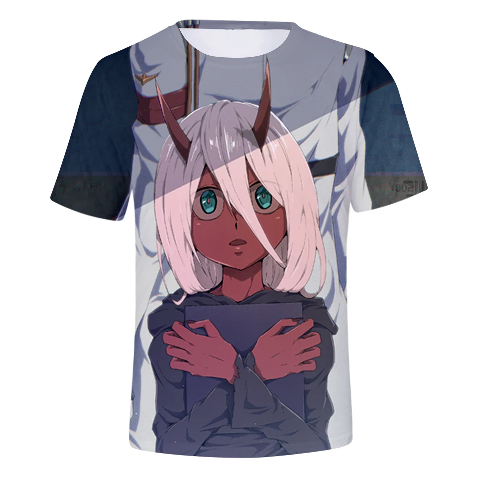 

2018 DARLING in the FRANXX ZERO TWO New Novelty Fashion Anime OTAKU T Shirt Sexy Fun T-shirt cosplay costume Men&Women Shirt