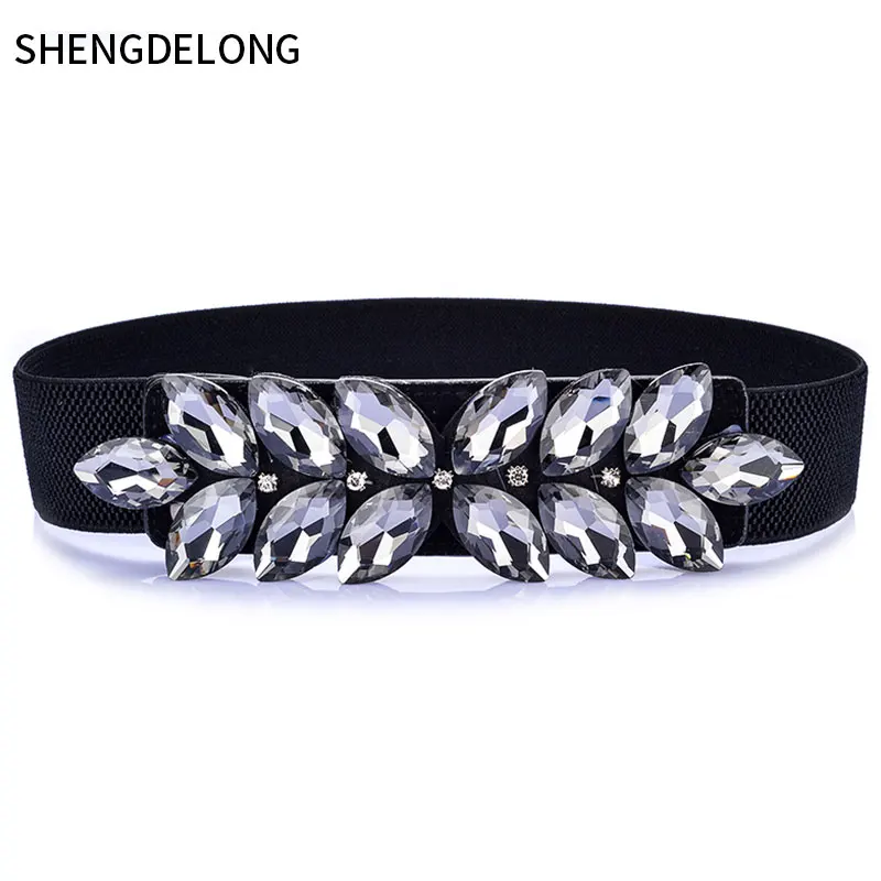 SHENGDELONG spring summer new diamond decorations ladies' tight belts