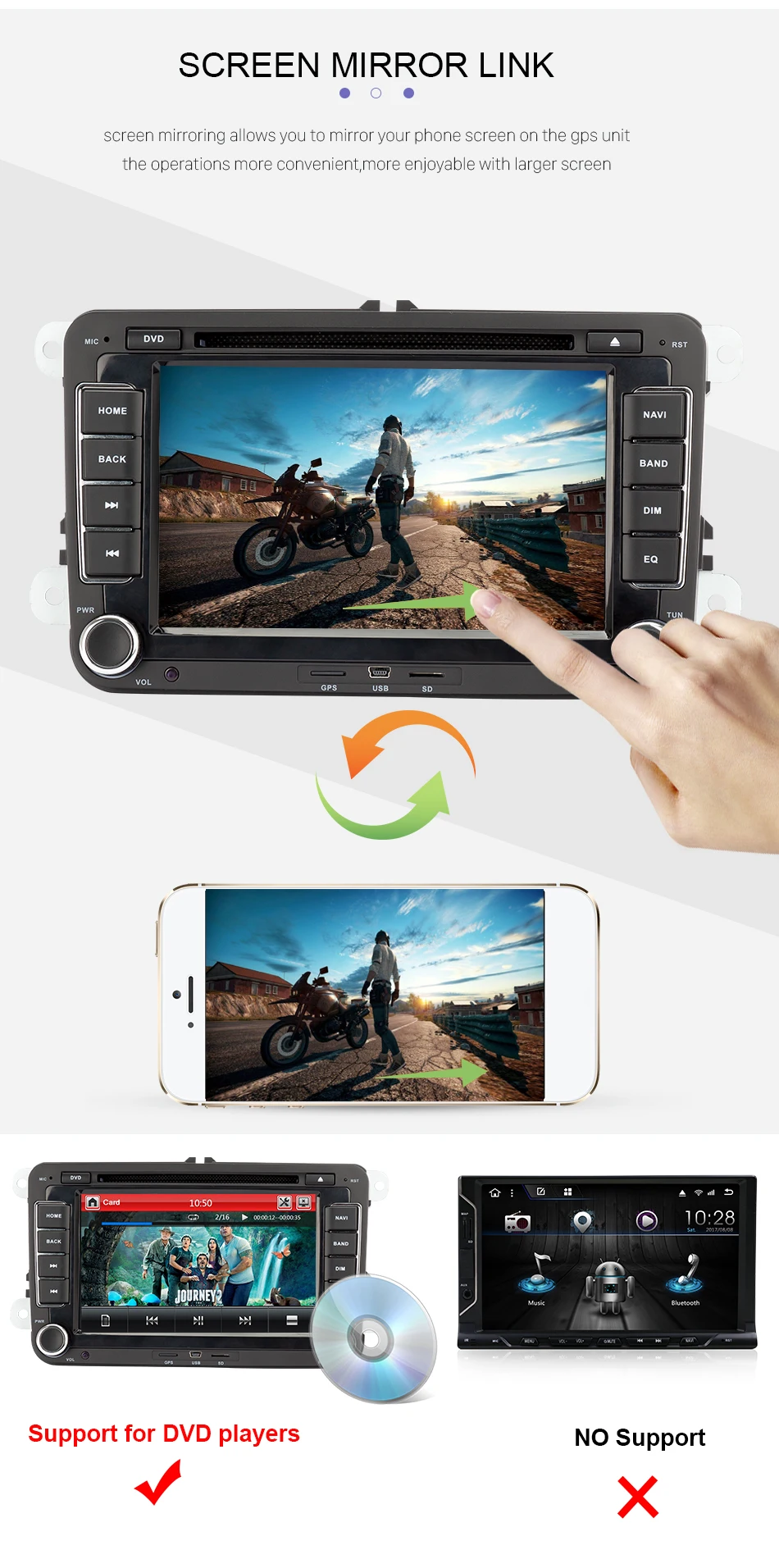 Top Eunavi 7" 2din Car DVD for VW POLO GOLF 5 6 POLO PASSAT B6 CC JETTA TIGUAN TOURAN EOS SHARAN SCIROCCO CADDY with GPS Navi canbus 10
