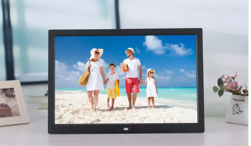 portable 8 inch LED Display Multi-media Digital Photo Frame with Holder /& Music /& Movie Player Black Color : Silver Support USB//SD//SDHC//MMC Card Input