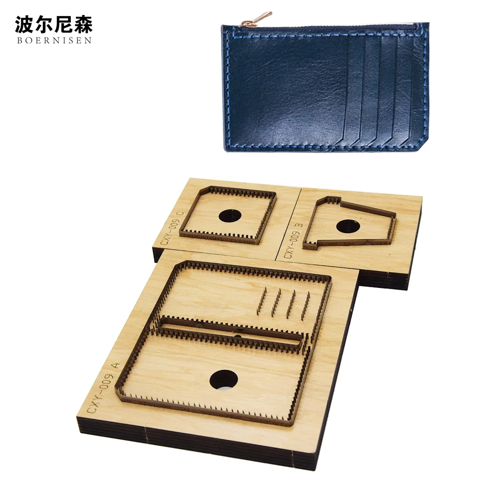 

BOERNISHENJapanese steel knife long wallet DIY customizable pattern leather cutting mold board mold zero wallet card bag