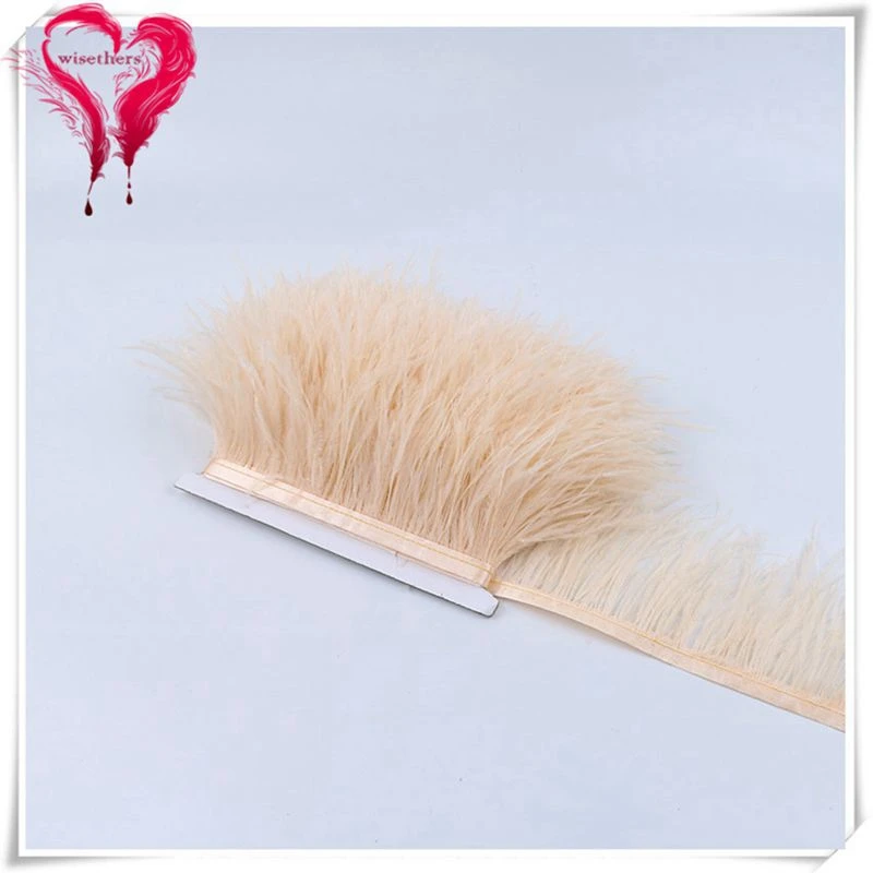 

30 Colors 1 Meter Width 8-10 CM Soft Dyed Colorful Natural Ostrich Feather Satin Ribbon Trim Fringe Trimming Garment Decoration