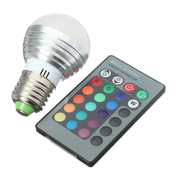 

E27 LED Bulb 16 Colors Change 3W 5W 7W 110V 220V 230V Magic RGB LED Lamp Light RGB Bulb 24key IR Remote Control Lampada