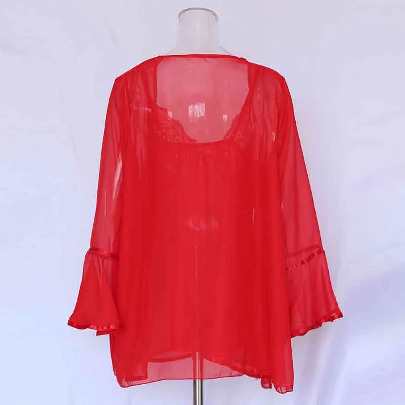 Lingerie Sexy Hot Erotic Porno Lingerie Women Transparent Nightgown Chiffon Nightwear Sexy Sheer Pajamas Sex Dress For Women (6)