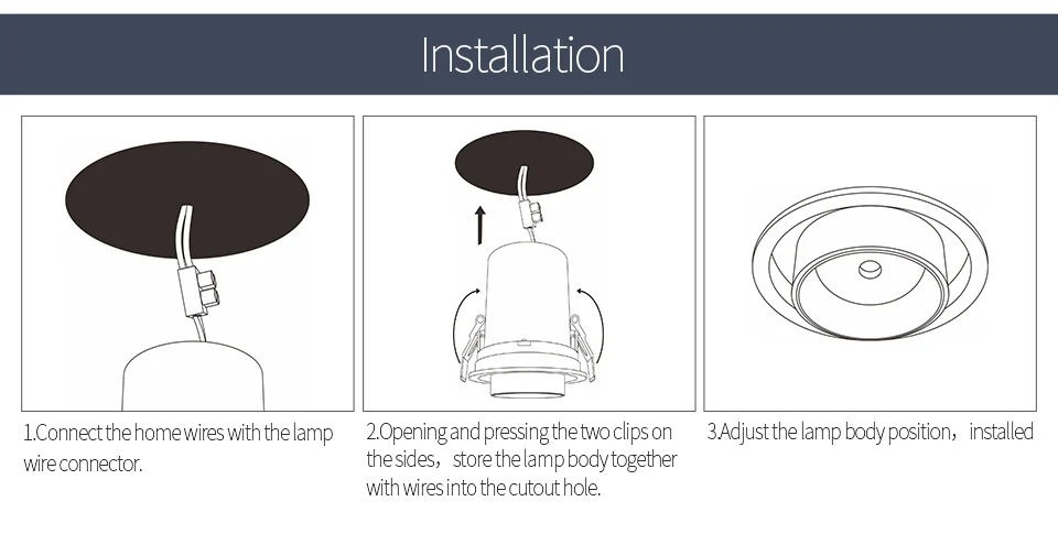 Aisilan Transformador LED downlight redonda extensível rotativo