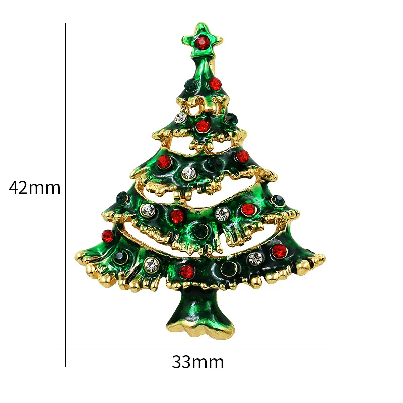 WEIMANJINGDIAN брендовые эмалированные зеленые рождественские броши в виде дерева для рождественских подарков - Окраска металла: 3050-04