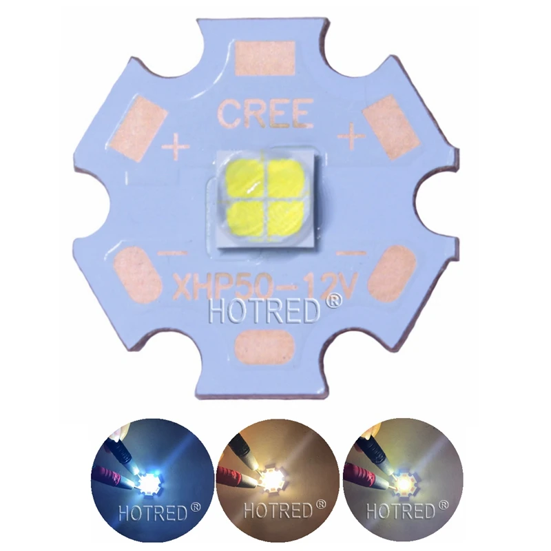 Светодиодный диодный излучатель CREE XHP50 6500 К холодный белый 5000 6 в 12 В 16 мм 20 медная