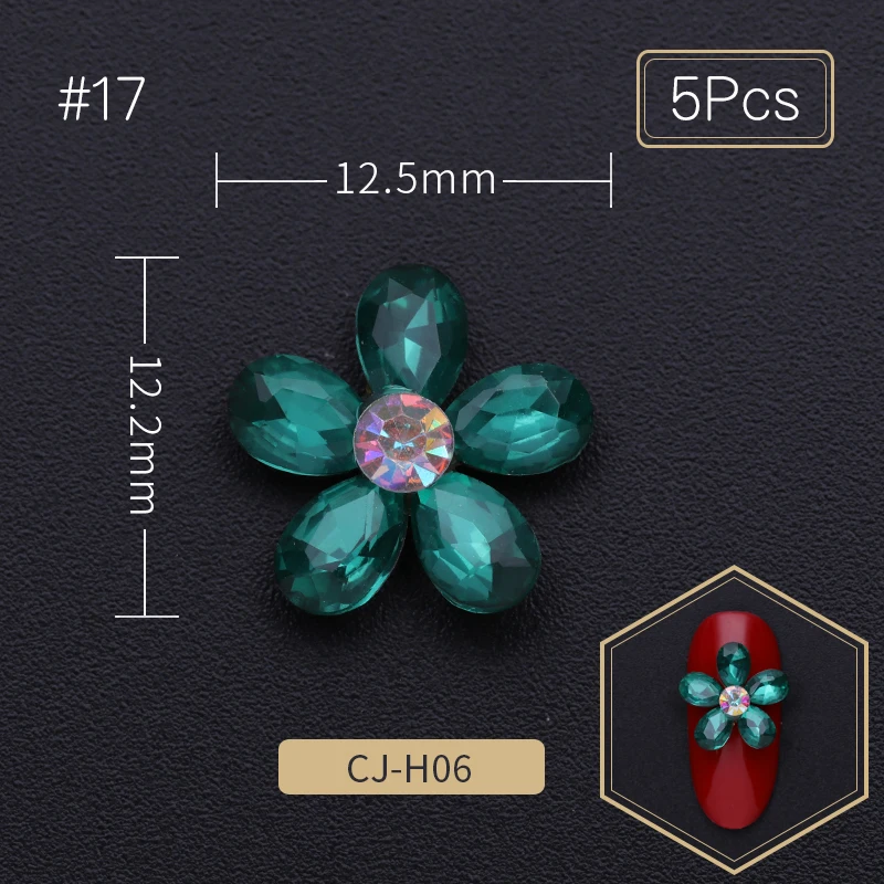 3/5 шт Кристаллы Стразы для ногтей красочные цветочные узоры для ногтей камни смешанного размера DIY украшения блестящие, для дизайна ногтей дизайн - Цвет: 17