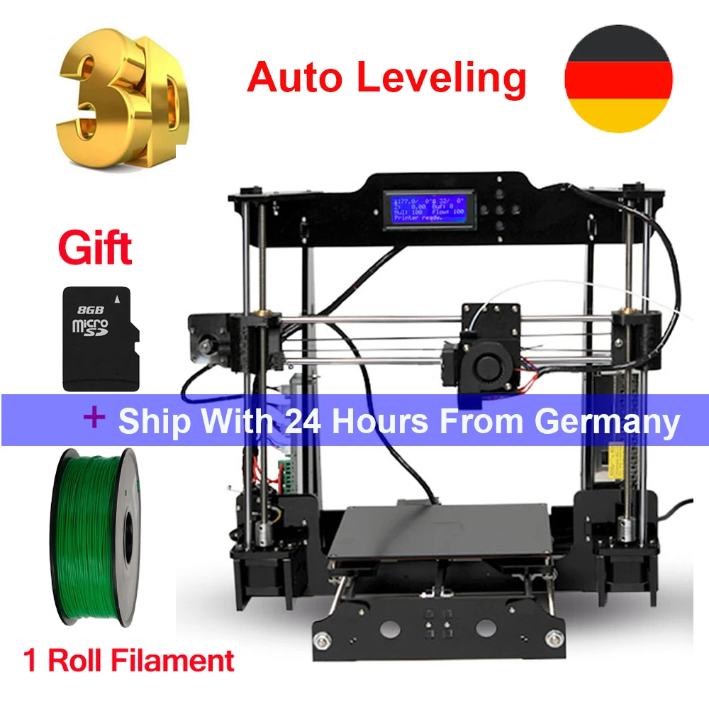 

Tronxy 3D Printer Auto Level i3 Printer DIY kits Extruder MK3 heatbed 3D Printing Size 220x220x240mm Add SD Card&1 Roll Filament