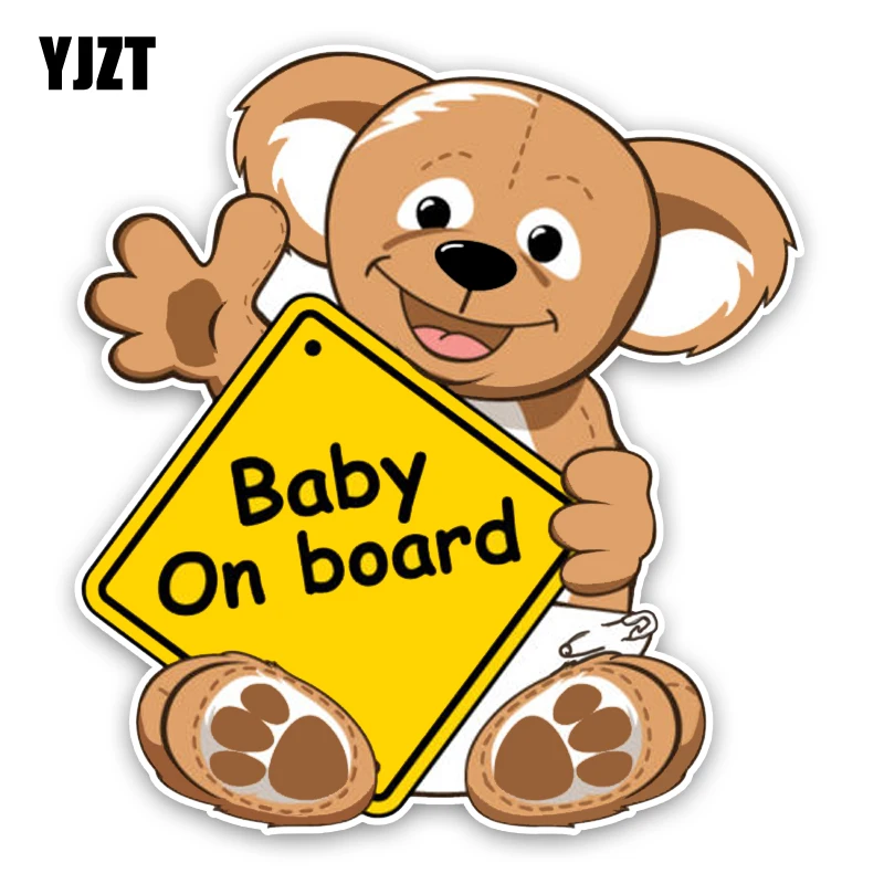

YJZT 14.1*15.3CM Small Animals Colored BABY ON BOARD Decoration Graphic High Quality Cartoon Car Sticker C1-5564