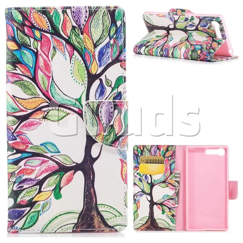 The Tree of Life Leather Wallet Case for Sony Xperia X1