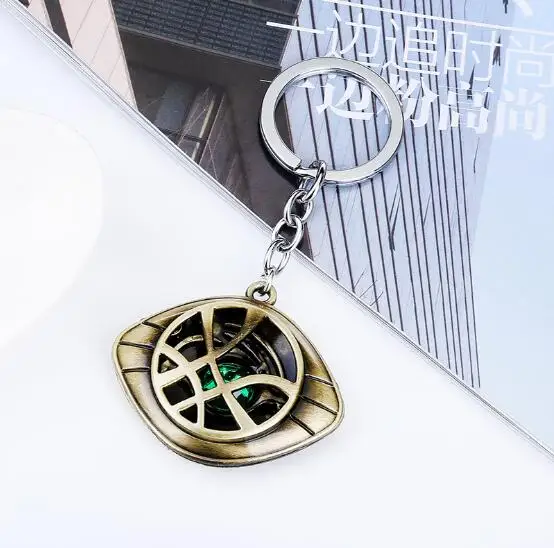 

Keychain Doctor Strange Crystal Eye of Agamotto Key Ring Movie Key Chain Holder Pendant Bag Charms Accessory Wholesale 24pcs/lot
