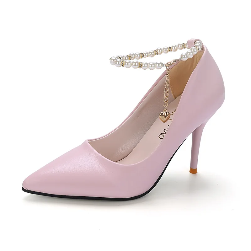 2018 Women Shoes Pointed Toe Pumps Dress Shoes High Heels Boat Shoes Wedding Shoes tenis feminino 9.5cm Square heel Nightclub