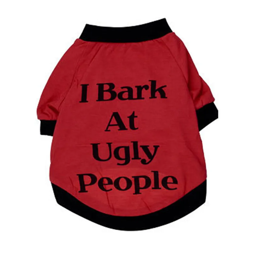Я коры на уродливые люди собака одежда для кошек, Красная футболка для детей детские Толстовка для домашних животных Одежда для щенков для собак jan13