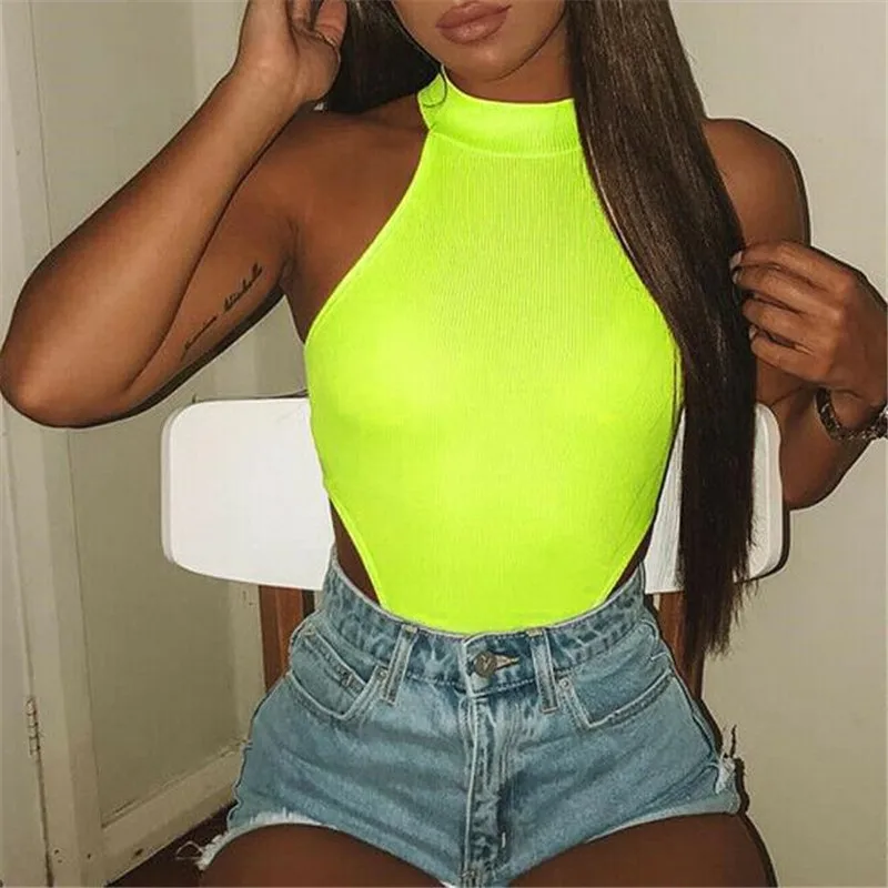 

Sexy Women Swimwear Lady Strappy Plunge V Neck Full Cotton Cross Bodycon Bodysuit Top 2019 costumi da bagno donna Sexy New Hot