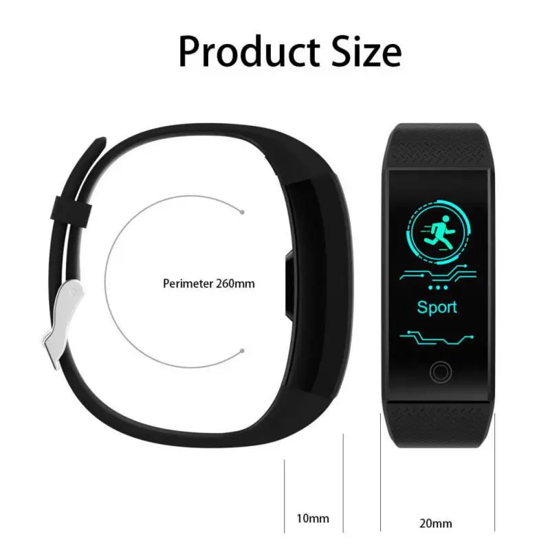 QW18 Smart Wristband Sport Bracelet Fitness Sleep Tracker IP67 Pulse Watch Outdoor Smart Wristwatch
