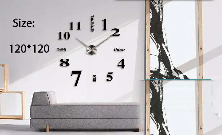 Новые большие настенные часы в американском стиле, украшение для гостиной, спальни, несколько цветов, буквенно-цифровые, комбинированные 3d eva