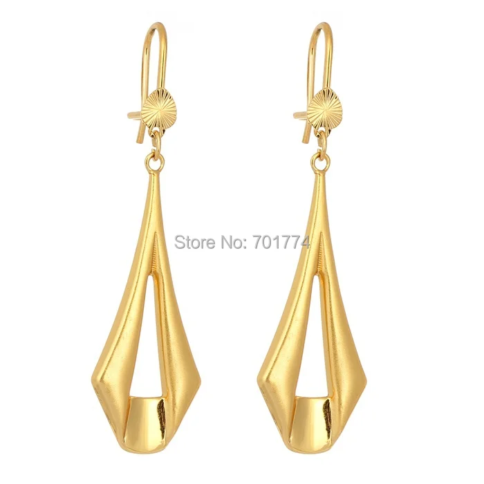 New Yellow Gold Plated Simple Signet Link Geometric Outline Drop New Yellow Gold Plated Simple Signet Link Geometric Outline Drop Dangle Earrings For Womens S Fashion Jewelry Hot Gift In From
