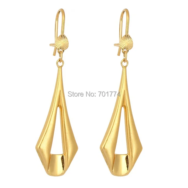 New Yellow Gold Plated Simple Signet Link Geometric Outline Drop New Yellow Gold Plated Simple Signet Link Geometric Outline Drop Dangle Earrings For Womens S Fashion