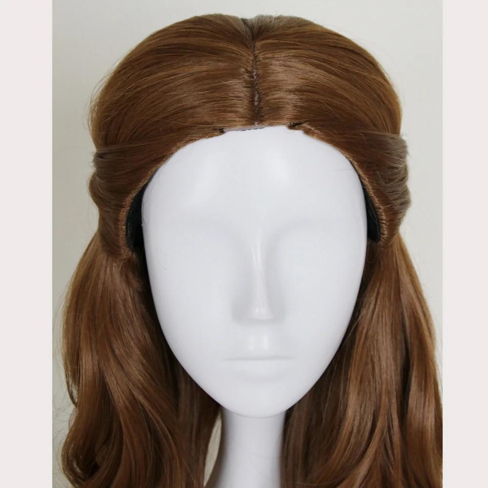 Beauty and the Beast Princess Bella wig Cosplay Costume Women Long Wavy Brown Synthetic Hair Halloween Party Role Play wigs