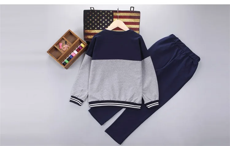 4-12 y children boys clothes kids boy set long sleeve sweatshirt letter sport sets for boys spring autumn clothing (10)