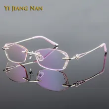 Алмазные очки из чистого титана, женские модные цветные линзы по рецепту, женские очки