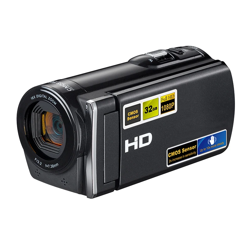 HD 16X Digital Video Camcorder DV DSLR Camera LED Fill Light 3.0 inch Screen Smile Capture for Windows 98SE 2000 XP Vista 7 8
