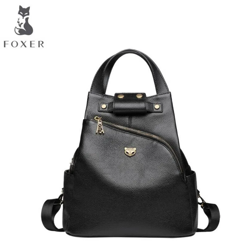 

FOXER luxury fashion shoulder bag leather first layer of leather soft leather backpack 2018 new multifunctional shoulder bag tid