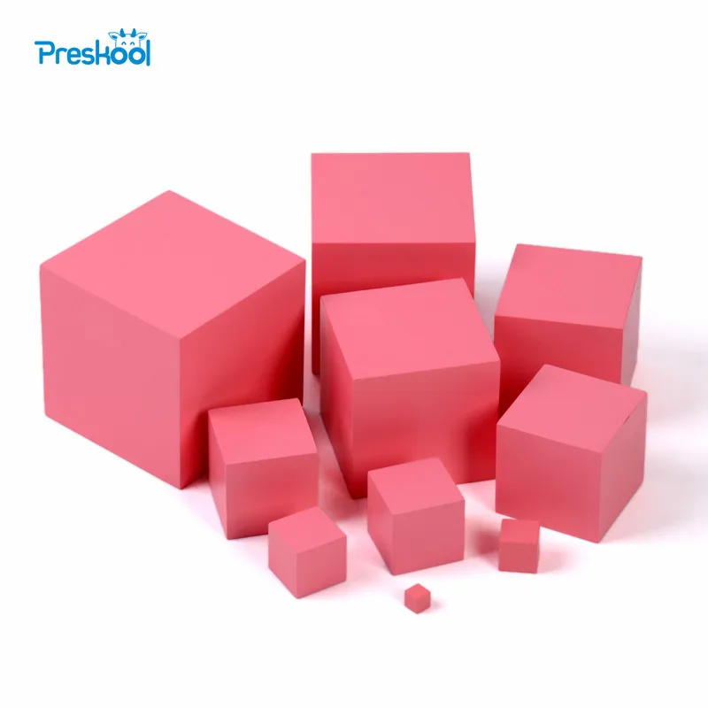Montessori profesional torre rosa sin soporte 1 cm a 10 cm Educación Temprana Preescolar niños Juguetes Brinquedos Juguetes - 1