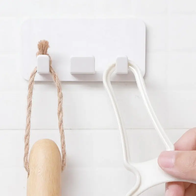 

Paste Plug Hanger Nail-free Hook Double Bayonet Power Electrical Plug Holder Kitchen Storage Tool Hogard