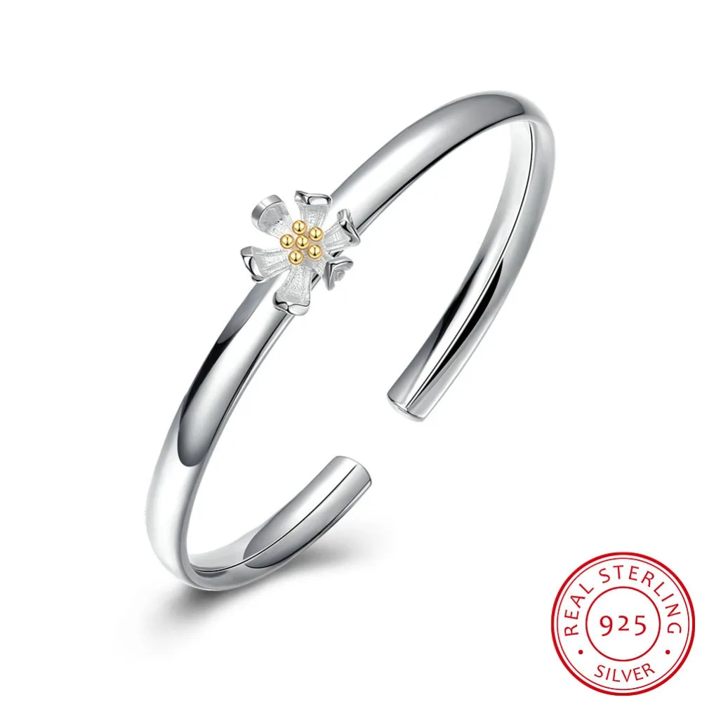 

2017 jewelry fashion 100% sterling silver 925 compatible with Original small daisy bracelet girl gift environmental protection