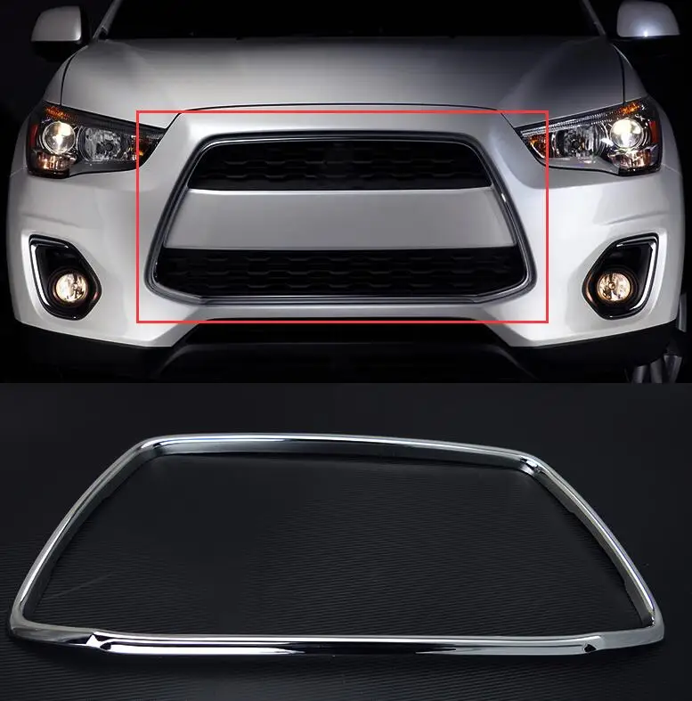 

free shipping ABS Chrome Front Grill Grille Frame For Mitsubishi ASX/ 2013-2015 car-styling