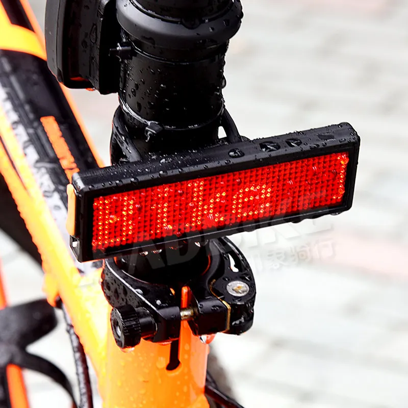 USB Перезаряжаемый DIY светодиодный велосипедный задний светильник электронный бейдж с дисплеем рекламный экранный светильник от Leadbike