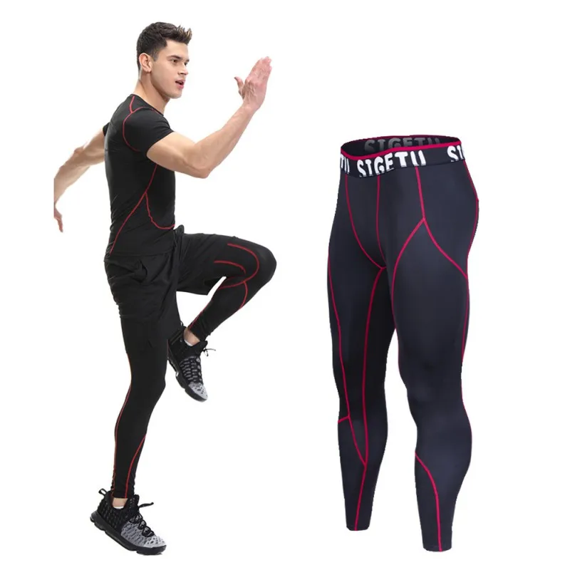 

Hot Men Compression Sport Fitness Quick Dry Sportswear Cropped Tight Style Trousers Training Running Pants