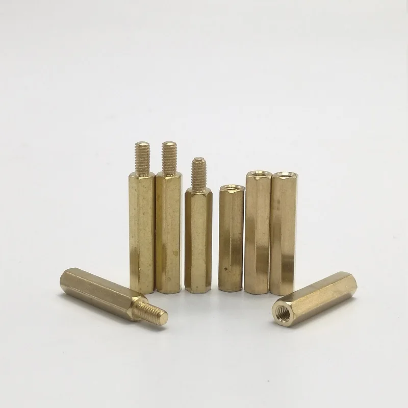 5/10/20/50pcs Brass M2 M2.5 M3 M4 M5 Copper Hex Standoff Hexagon Pillar M-F Male-Female Female Spacer for PCB Board Motherboard